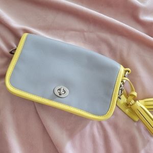 Coach crossbody grey and yellow